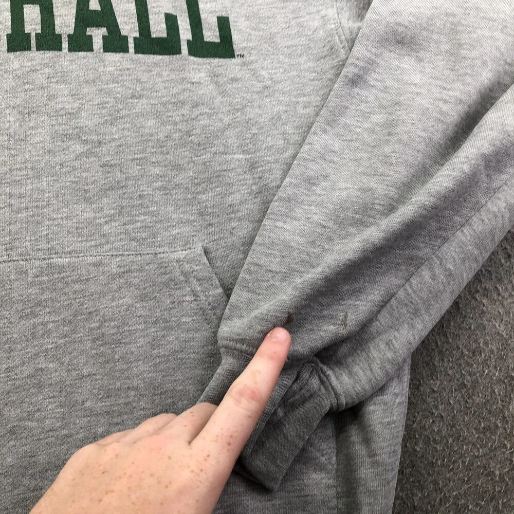 Vintage Marshall Thundering Herd Hoodie Mens Small Gray NCAA JanSport Sweatshirt
